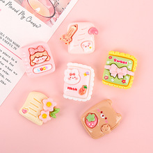 新款笔记本树脂配件奶油胶发夹头绳手工diy材料小兔书本手串配件