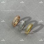 小红书cnc高版本V金玫瑰金圆珠边满钻万花筒满天星银戒指指环批发