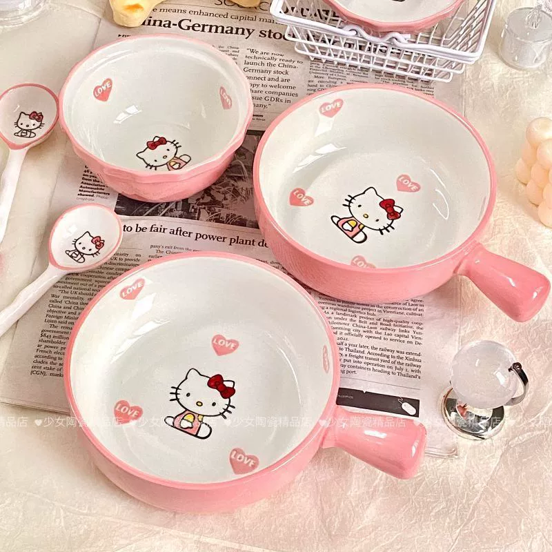 Керамическая посуда (Hello Kitty), высококачественная подглазурная роспись, наборы