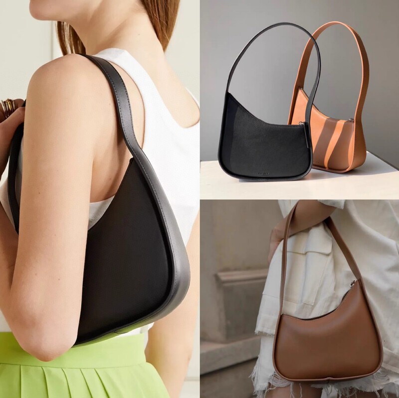 The Normcore Style New Cowhide Half-Moon Bag Niche Kendou Same Style Row Shoulder Armpit Bag Genuine Leather Handbag for Women The Normcore Style New Cowhide Half-Moon Bag Niche Kendou Same Style Row Shoulder Armpit Bag Genuine Leather Handbag for Women