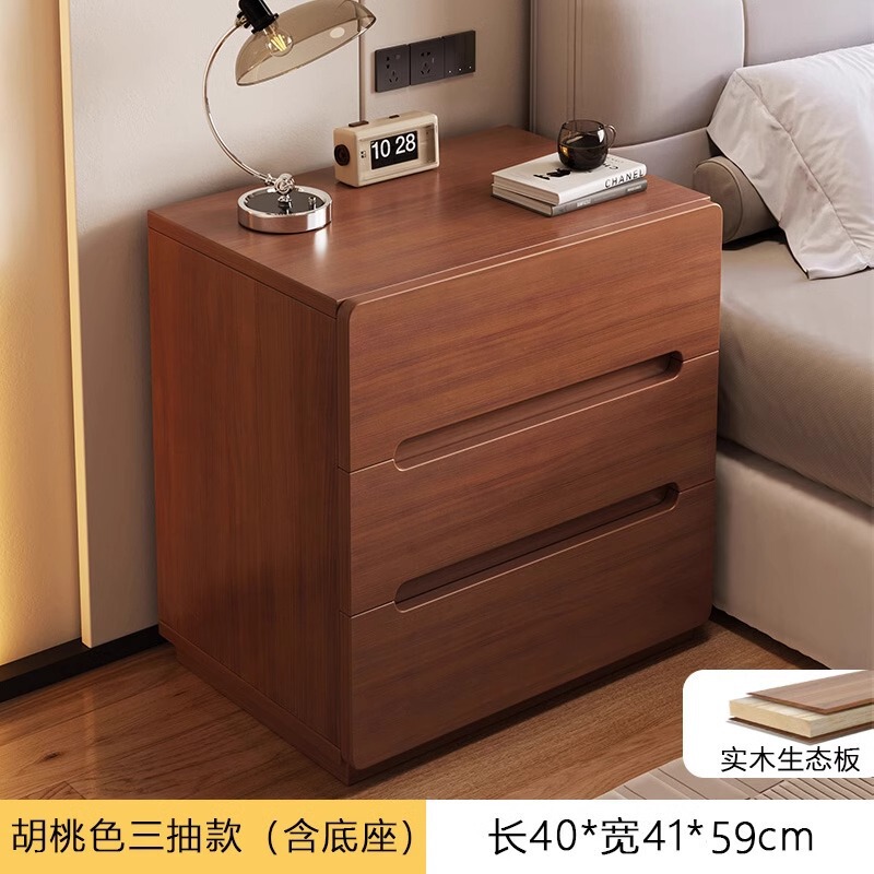 中古风床头柜小户型2025新款实木出租屋家用卧室床头置物架床批发|undefined