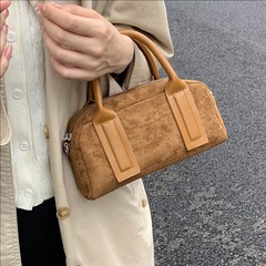 秋冬洋气麂皮绒手提枕头包包女2025新款简约百搭单肩包时尚斜挎包