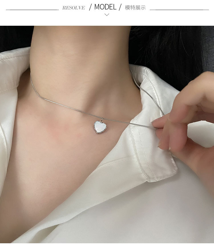 Fashion Heart Shape Titanium Steel Plating Pendant Necklace 1 Piece