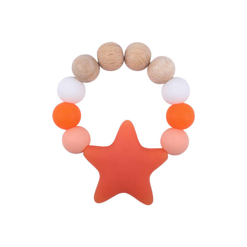 Suministros para bebés Beads DIY juguete mordedor silicona calmante Big Star mordedura pegamento bebé teether stick teether