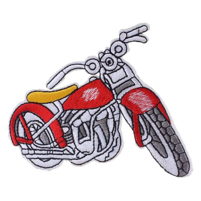 В наличии Внешняя торговля Взрывы Harley Punk Мотоцикл Компьютер Вышитая Ткань Нашивка Одежда Шляпа Патч Цветочная Фабрика Outlet