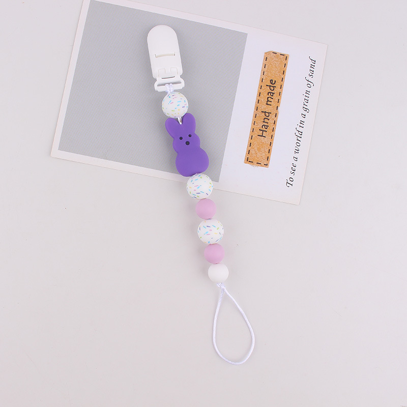 Transfronterizos bebés tetas de tetas cadena Pascua anti-perder cadena juguetes para bebés calmante goma de diente anti-caída cuerda