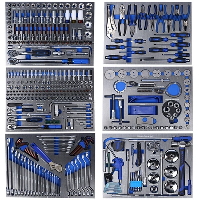 424-Piece Tool Set with 7 Drawers and Side Drawer Tool Cart, Manual Mechanic and Auto Repair Tool Cabinet, Movable Hand-Pushed Trolley
