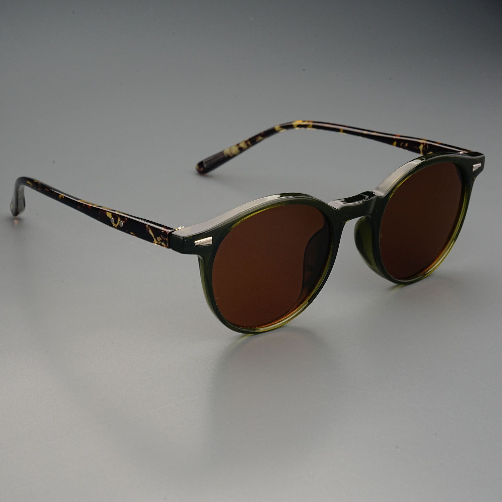 韓国版超軽量サングラス丸枠紫外線防止サングラスレトロなファッション個性日韓系丸枠近視メガネ