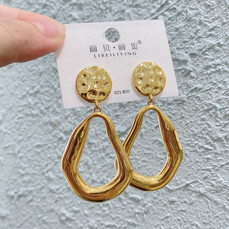 丽银/丽贝丽影复古金属耳环潮流耳饰女简约气质耳坠个性时尚潮款|undefined