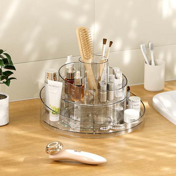 table rotating cosmetic storage box