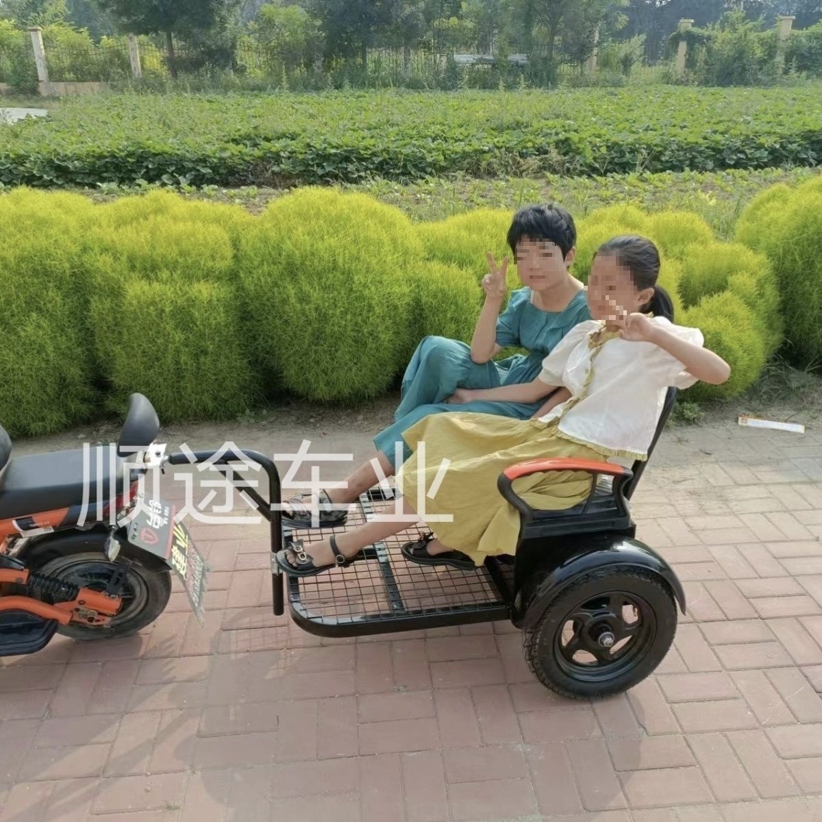 骑行旅行拖车拖斗自行车小拖车户外后挂式挂车电动摩托车载物载人