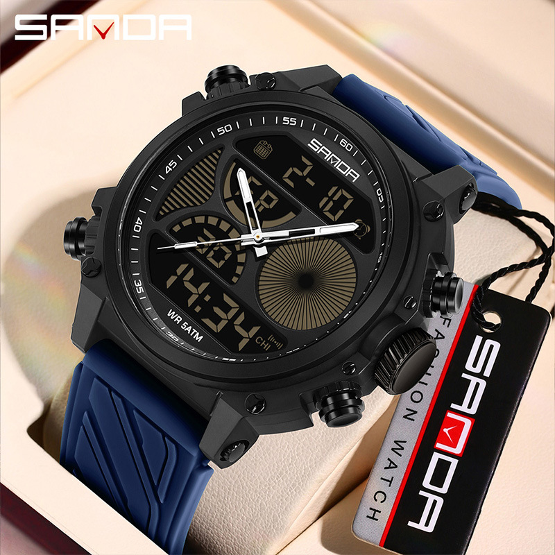 SANDA reloj electrónico nocturna multifuncional al aire libre reloj deportivo despertador impermeable reloj electrónico de fiesta estudiantil