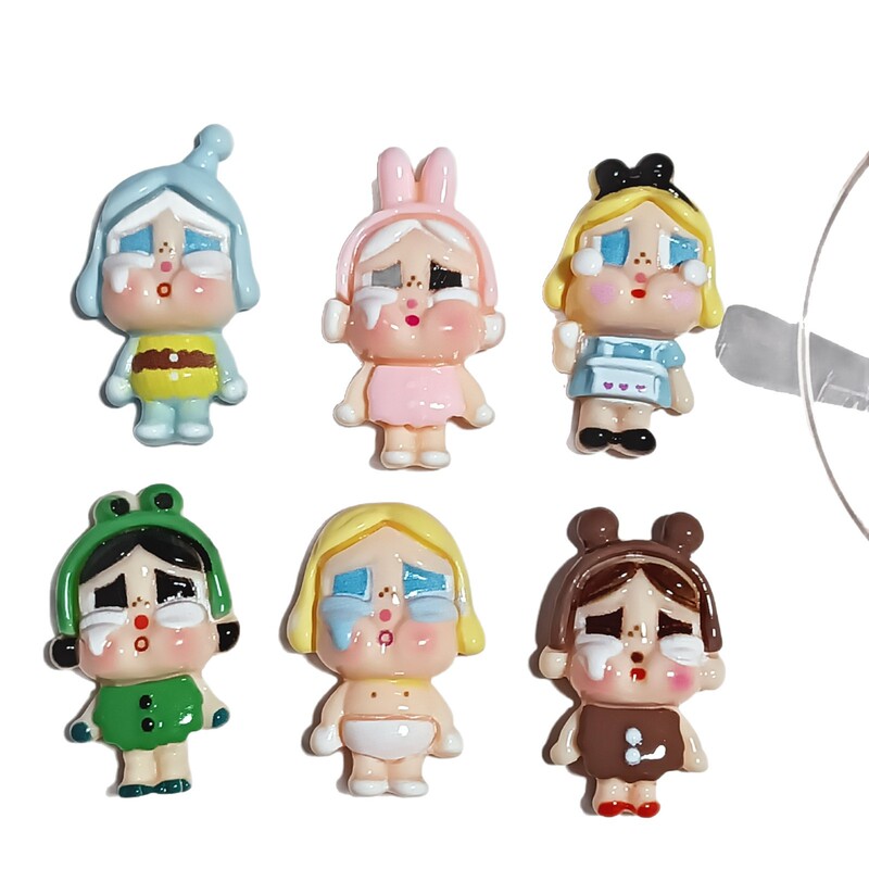 新しい光沢のある泣いている赤ちゃん漫画少女樹脂アクセサリー diy クリーム接着剤携帯電話ケース水カップ靴と衣類アクセサリー|undefined