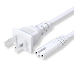 定製3C認證純銅國標8字尾電源雙孔插頭線打印機音響兩孔2芯八字尾