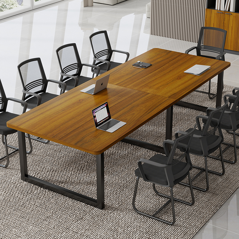 Solid Wood Conference Table, Long Table, Simple Training Table, Conference Room Desk and Chair Combination, Office Desk
