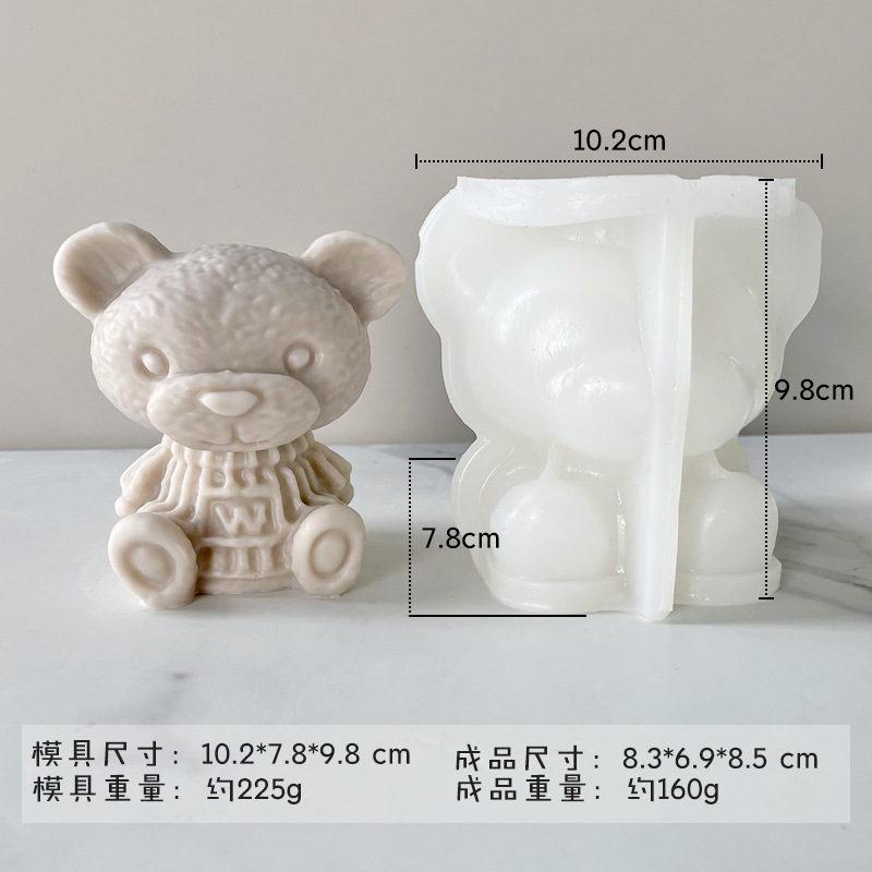 Oso cubo de hielo molde DIY café leche té bebida fría jalea oso molde para hornear silicona oso jabón hecho a mano