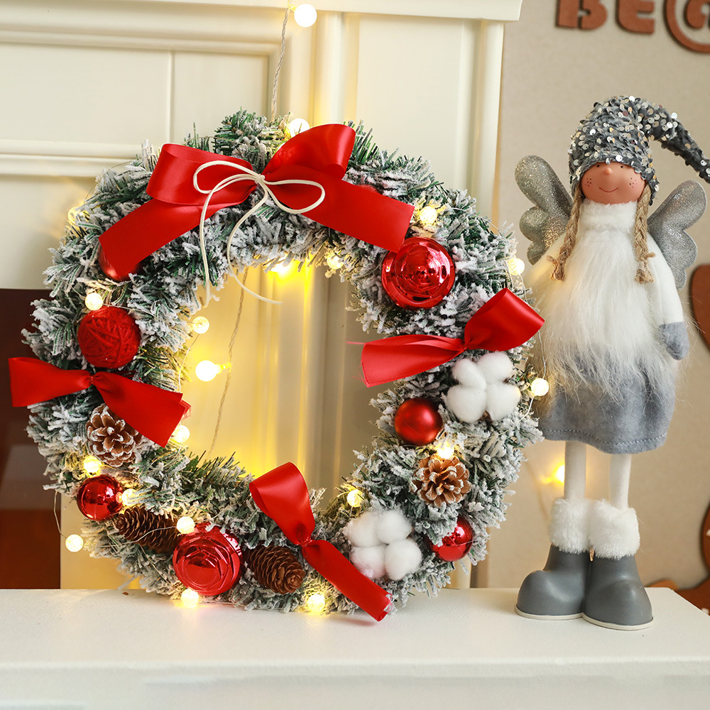 Seda verde nuevo guirnalda de Navidad eucalipto flocado Garland 40CM decoración de la puerta decoraciones transfronterizas