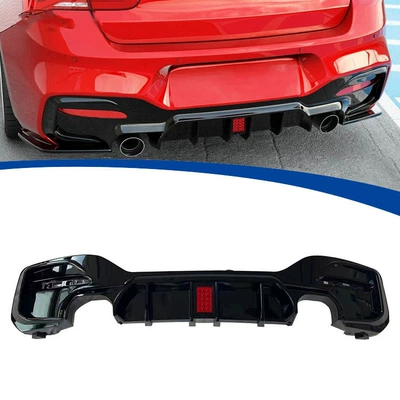 Suitable for BMW 1 Series F20 rear lip with lights, square light car modification rear spoiler tail lip parts for 15-19 models (Big Surrounded)