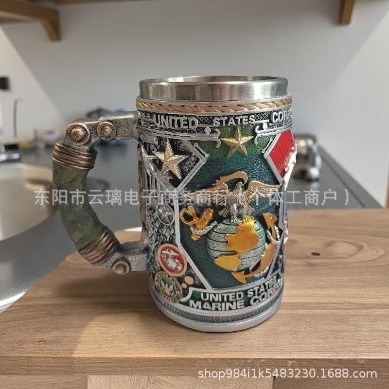 Nuevos productos de taza transfronteriza, estaciones independientes, nuevos productos de resina de barra irlandesa con forro interno, adornos de taza