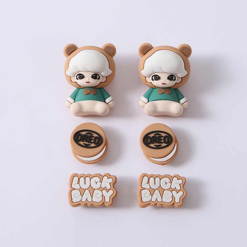 緑のクマの子 DIY 取り外し可能な下駄ハイエンド靴フラワー小紅書アクセサリーインスタイル靴バックル|undefined