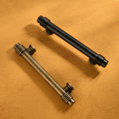 Jingmao-397 New Chinese Style Antiquated Straight Zinc Alloy Drawer Cabinet Wardrobe Long Handle Hole Distance 64mm