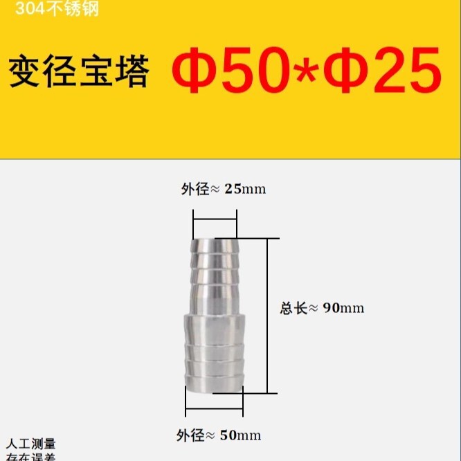304 ステンレス鋼ダブルヘッドチューブジョイント、異径パゴダ大小ヘッド、ストレートチューブ、オイルパイプ、ホースジョイント|undefined