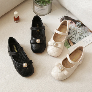 Girls Soft-Soled Princess Shoes Performance 2024 Spring and Autum New Style Small Fragrant Soft-Soled Flats Baby Girl Catwalk Shoes