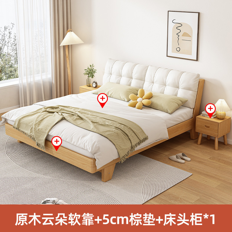 实木床1.5米松木双人床经济型现代简约1.8米出租房用简易1m单人床|undefined