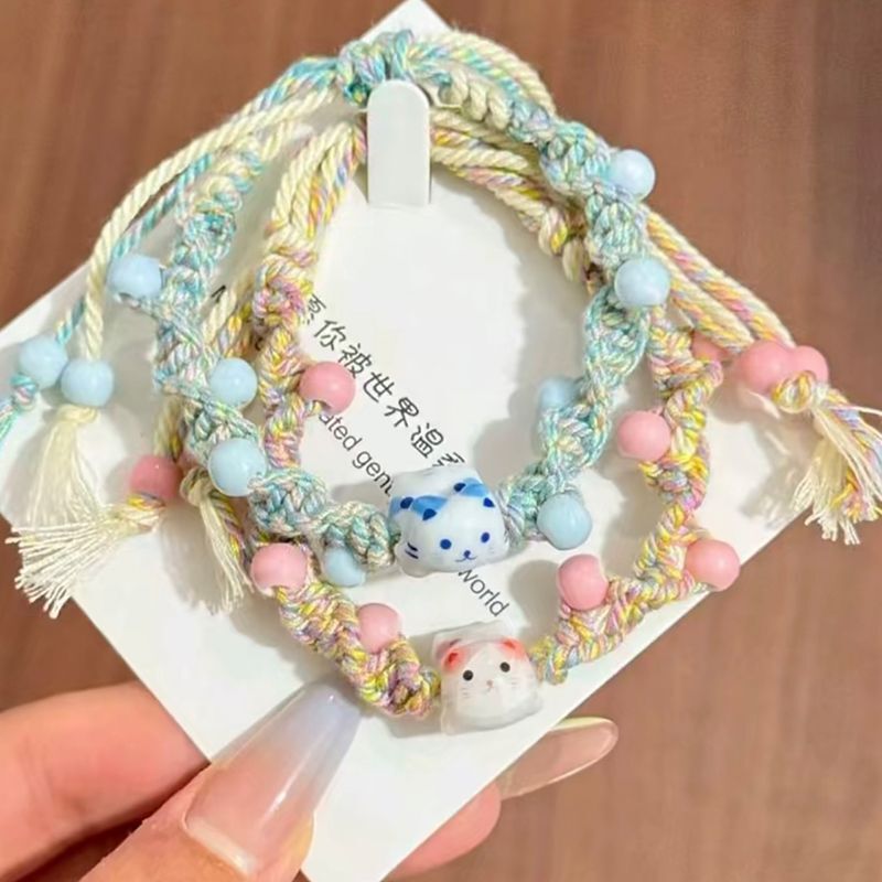 New Style Lying Cat Bracelet, Hand-Woven Adjustable Cartoon Bracelet, Couple Best Friend Gift Bracelet for Girlfriend New Style Lying Cat Bracelet, Hand-Woven Adjustable Cartoon Bracelet, Couple Best Friend Gift Bracelet for Girlfriend