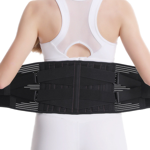 Sports support waist protector, adjustable elastic double straps, pressurized labor protection belt, mesh breathable fitness belt