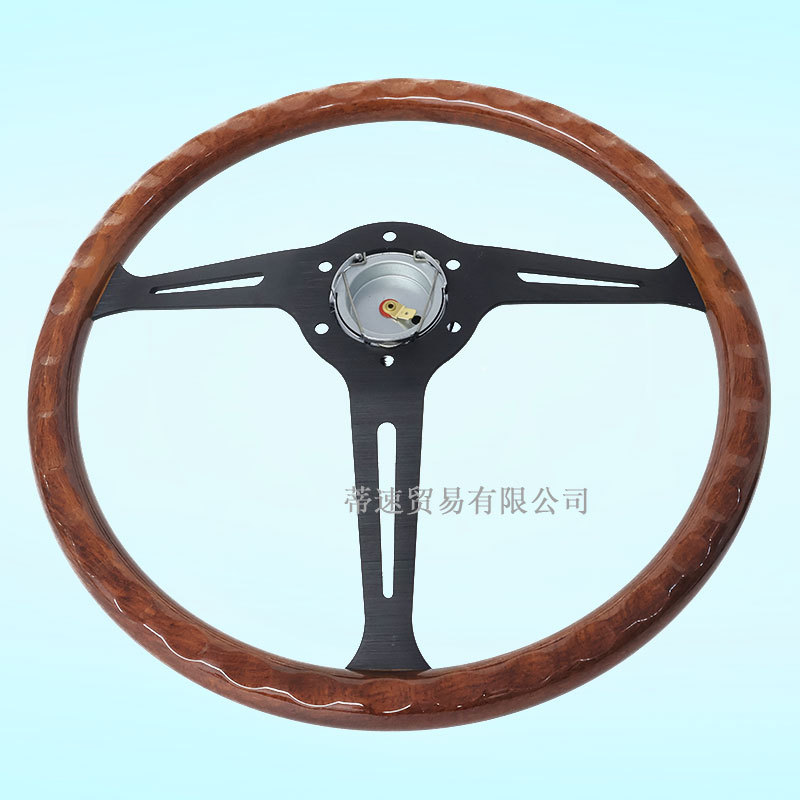 Factory direct sales car modification 15inch peach wood color steering wheel ND classic retro imitation wood steering wheel with a hole distance of 70mm