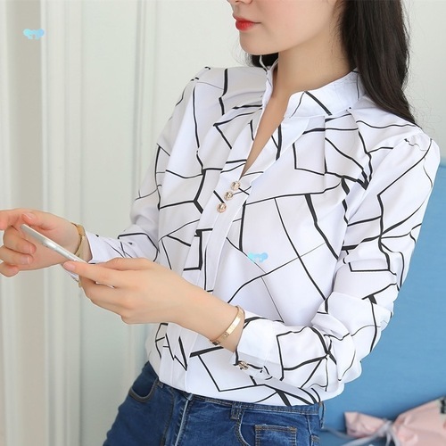 White Tops and Blouses Women Fashion Office Lady Work Shirts