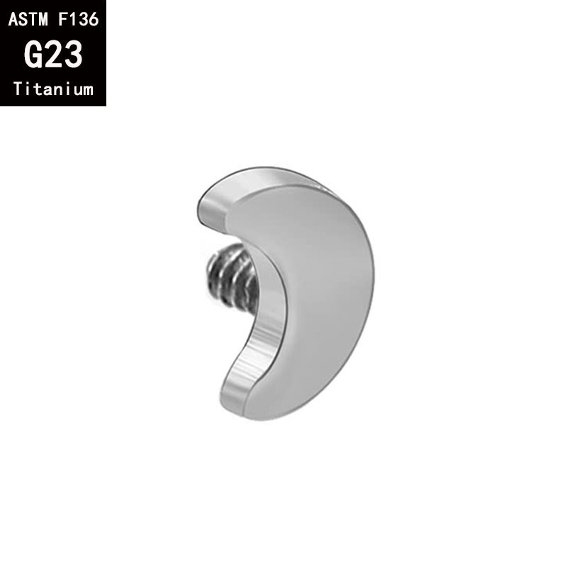 G23 Titanium Moon Stars Love Lightning Cross Fine Polishing Externally Threaded Body Piercing Accessory detail image 14