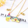 Children's rainbow cartoon metal necklace for friend for beloved, suitable for import