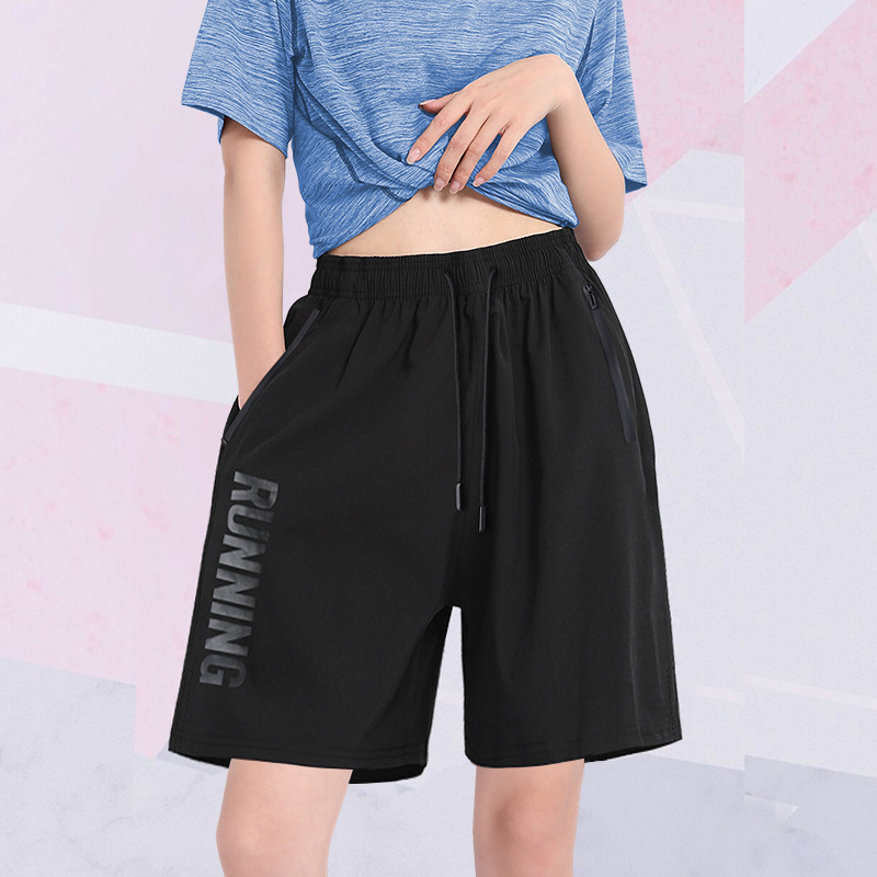 Pantalones cortos deportivos de mujer de verano delgados rápidos secos sueltos pantalones de hielo casuales pantalones de baloncesto de gimnasio de tamaño grande para correr pantalones