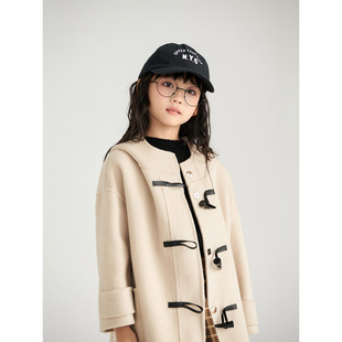 Children's Woolen Coat 2024 Autumn and Winter New Boys' and Girls' Double-sided Cashmere Coat Mid-length Thickened Mid-length