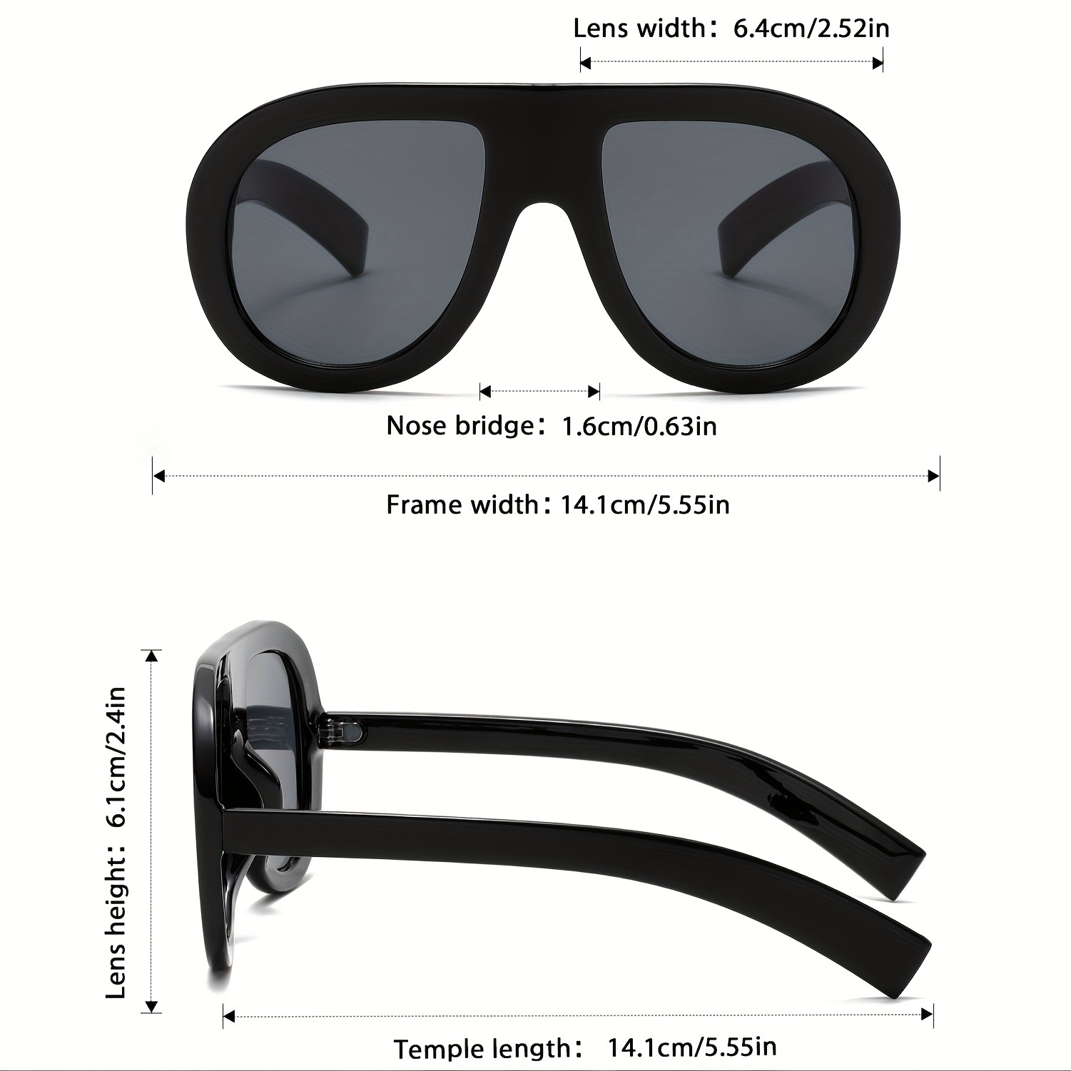 Stylish Oversized Aviator Sunglasses For Women Retro Uv Protection_voghion.com