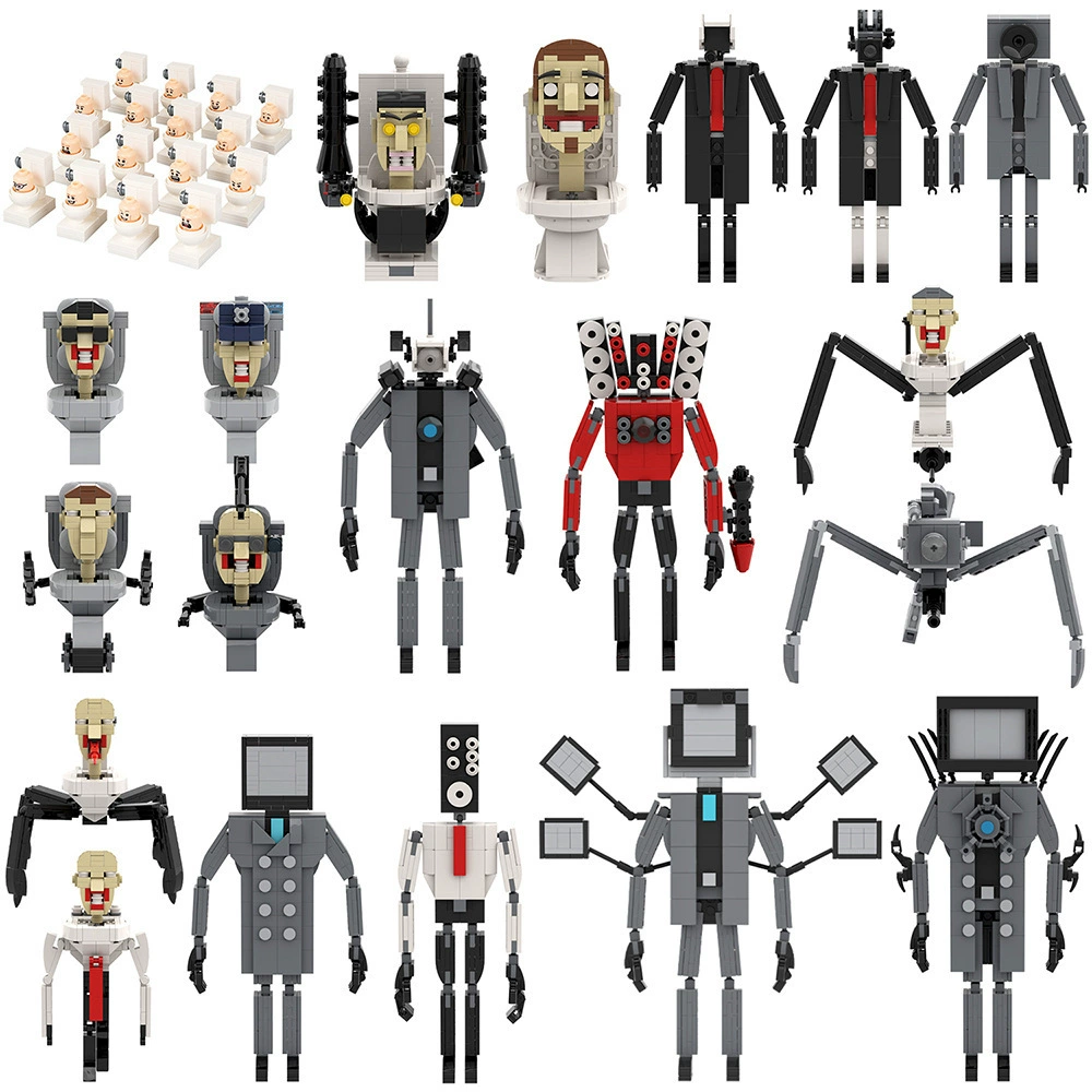 MOC игра SKIBIDI Туалет Туалет мониторинг человек НЛО совместимо с LEGO собранные блоки игрушки