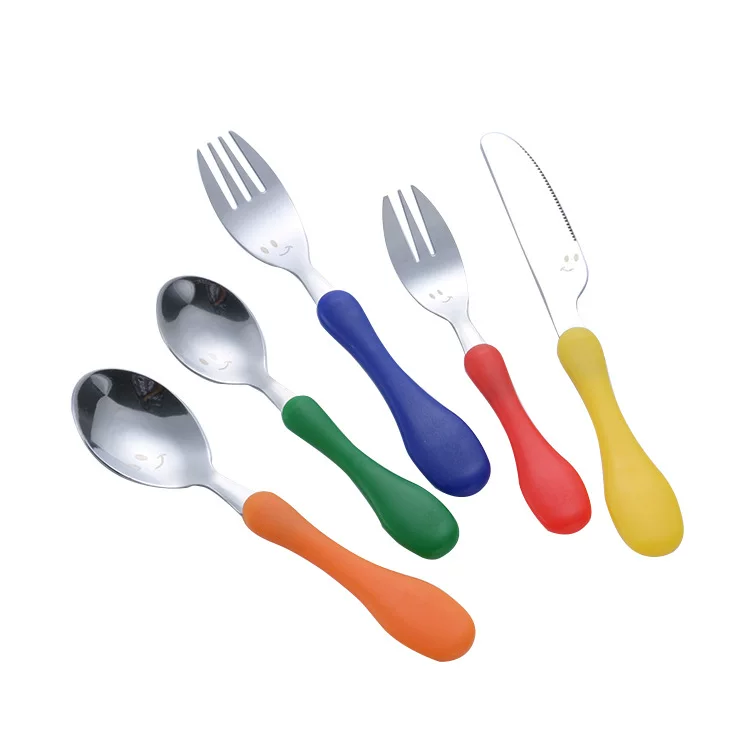 Tableware for feeding stainless steel, plastic set, wholesale