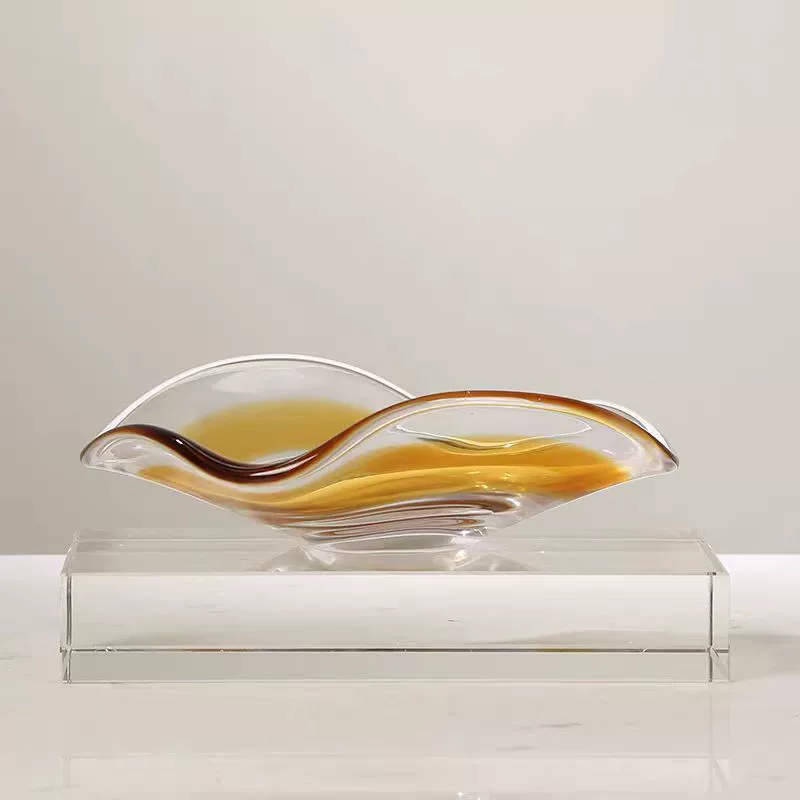 Simple and light luxury sales office model room soft decoration home coffee table fruit plate storage tray ornaments