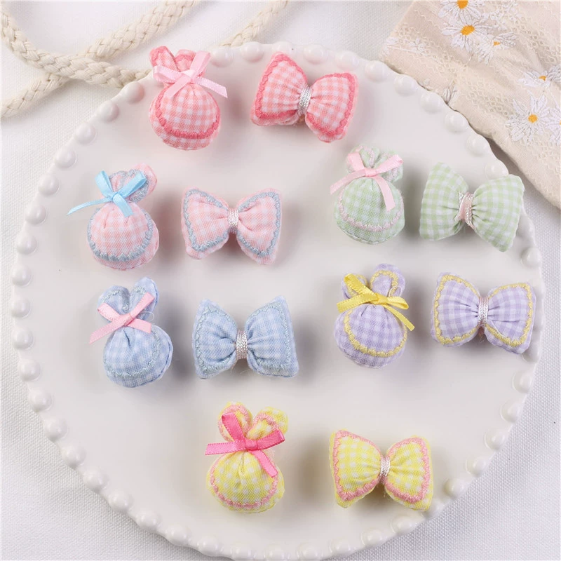 Весенний хлопок ручной работы милый кроличий бант DIY аксессуары для волос сумки обувь и носки