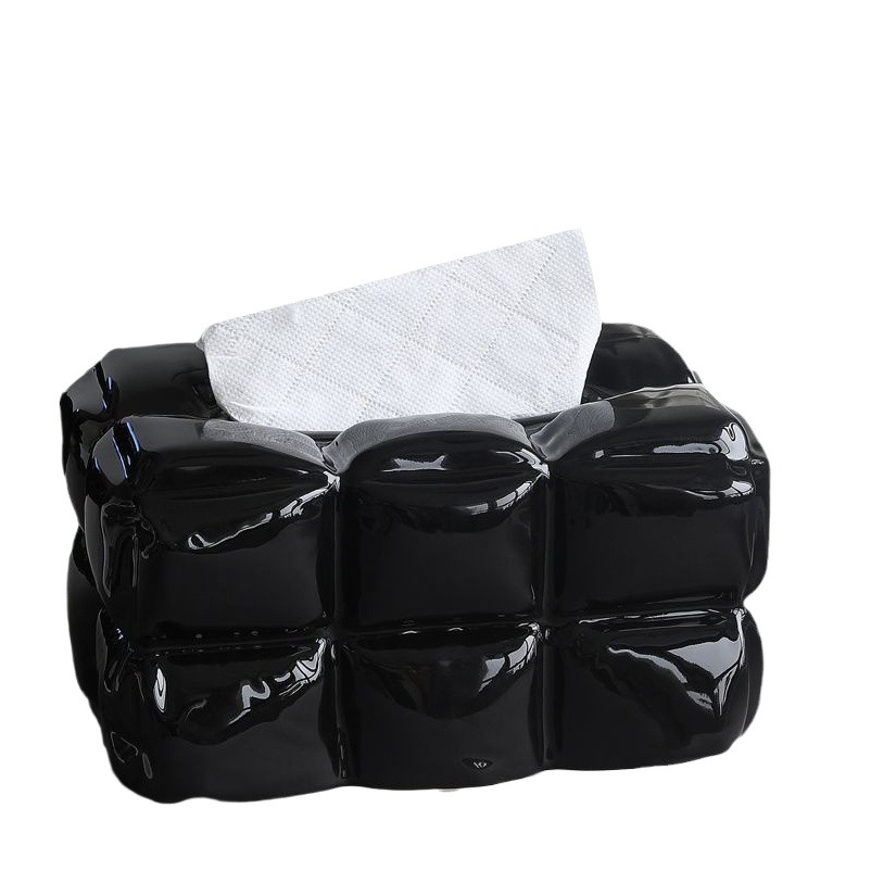 Estilo nórdico Luz de lujo caja de pañuelos de cerámica extraíble de alto aspecto nicho personalizado caja de almacenamiento sala de estar decoración caja de pañuelos