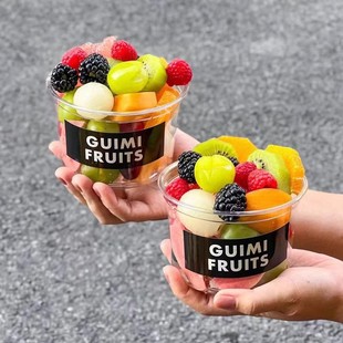 Fruit Cut Cup Disposable Pineapple Watermelon Fruit Sub-Bucket Smoothie Fruit Salad Special Bowl Dried Fruit Nut Cup