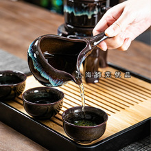 懒人功夫茶具套装家用自动茶壶建盏茶杯石磨泡茶2024新款其他瓷有