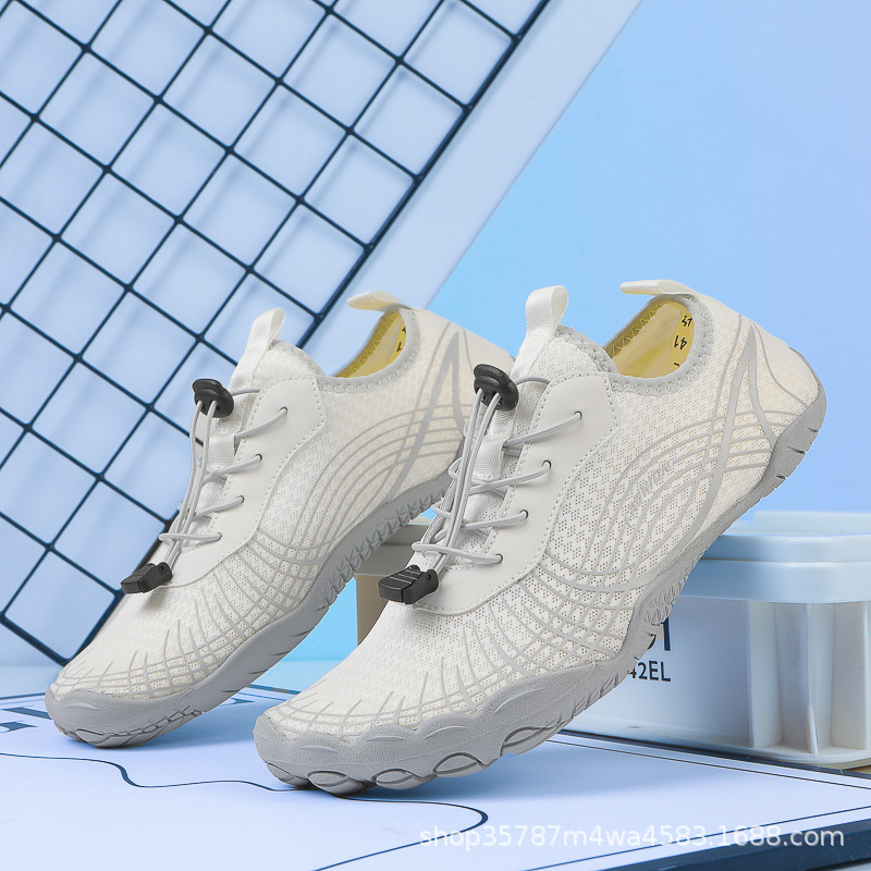 Comercio exterior nuevo al aire libre zapatos de baño para hombres y mujeres zapatos de baño de playa con cinco dedos con fugas de agua transpirables y secos rápidos zapatos de pareja