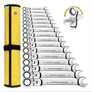 Flex Head Ratcheting Wrench Set Combination Ended Spanner