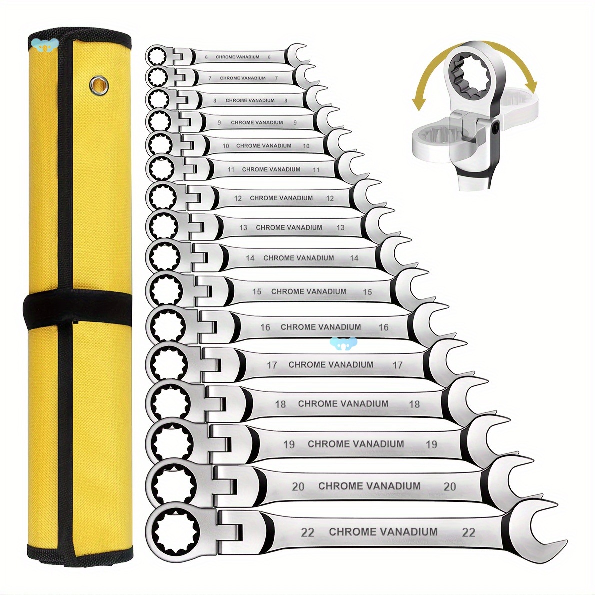 Flex Head Ratcheting Wrench set Combination Ended Spanner