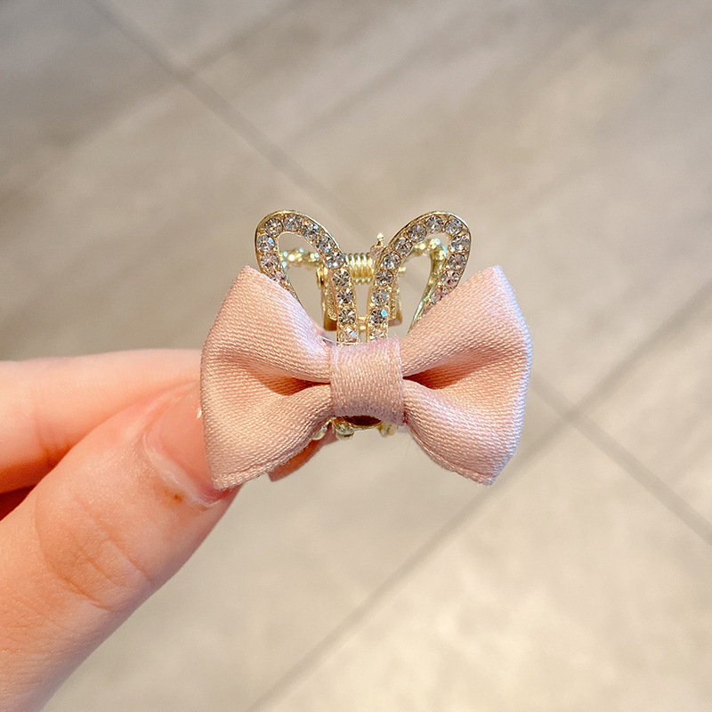 Horquilla con lazo de perlas, clip de tiburón de metal de alta calidad para mujer, horquilla, media lazo en la parte posterior de la cabeza, clip de agarre pequeño, tocado