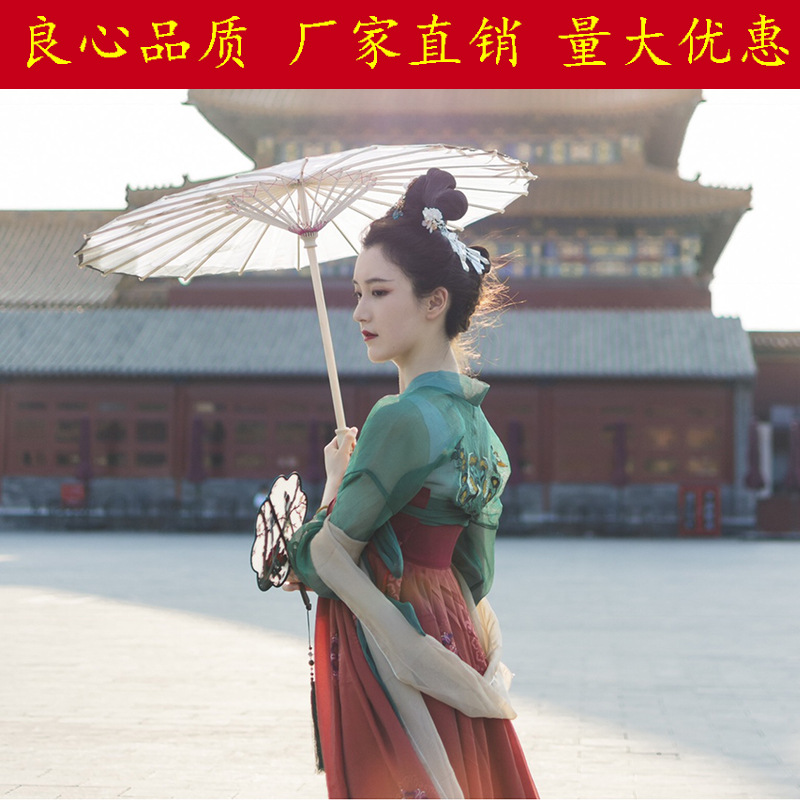 XIA HUI의 원래 버전의 인간 불꽃놀이 댄스 우산 중국 스타일과 HANFU 치파오 사진 패션쇼 오일 종이 우산