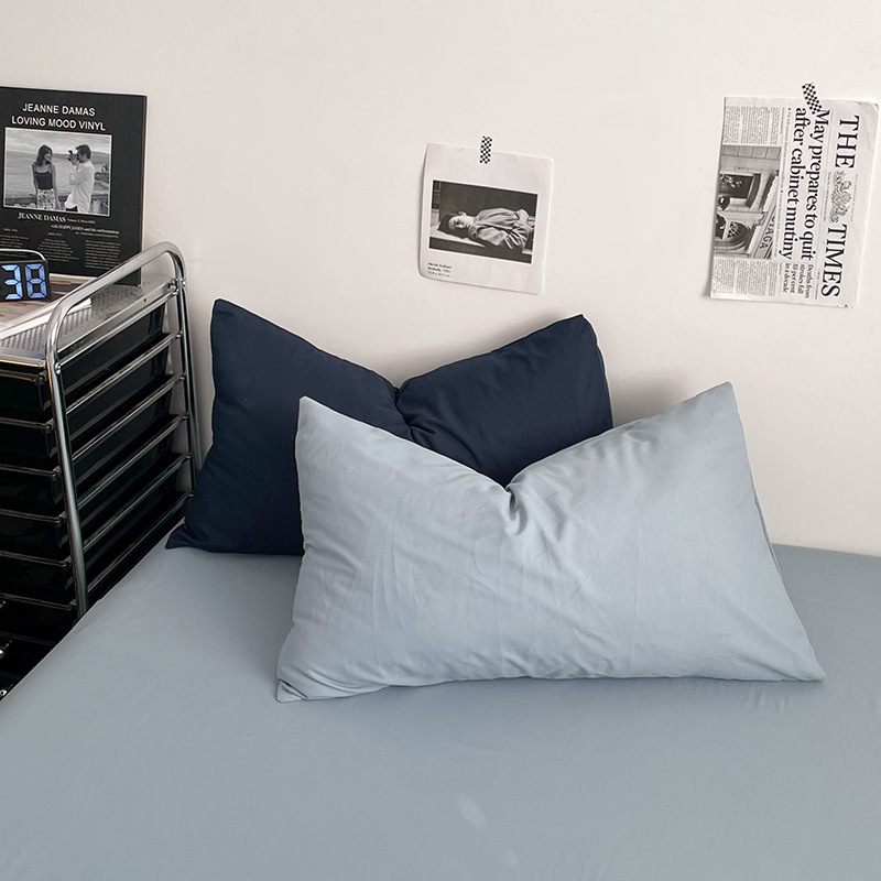 2024 nueva serie de cuatro piezas de mezcla y combinación de color sólido de algodón lavado de peso alto